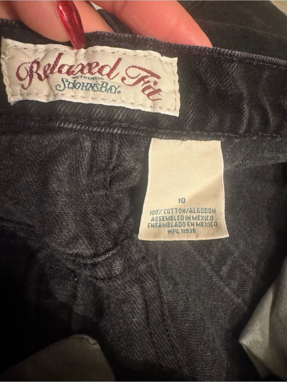 Vintage St.John’s Bay Relaxed Fit Size10 Black High Rise Tapered Leg 100% Cotton - Picture 6 of 6